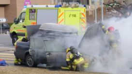 Incendio autovettura a Manno 2012