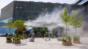 Il sistema nebulizzante Aureola in Piazza Luini