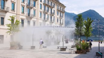 Il sistema nebulizzante Aureola in Piazza Luini