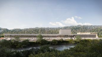 Sport- und Eventzentrum - Ansicht von Osten, Seite zur Via Ciani © Cruz y Ortiz – Giraudi Radczuweit architetti