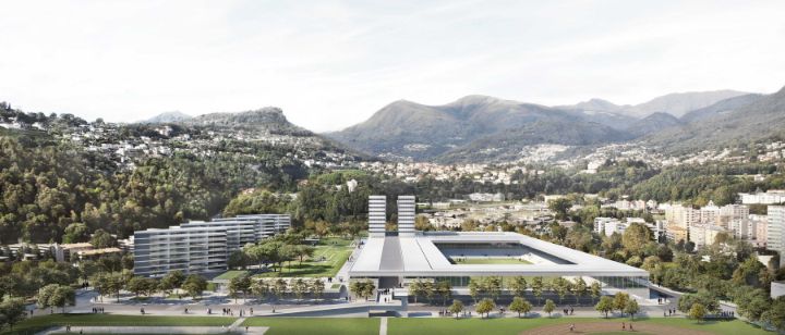 Polo sportivo e degli eventi - Vista da sud ©Cruz y Ortiz – Giraudi Radczuweit architetti