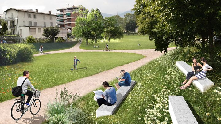 Rendering del parco Trincea ferroviaria